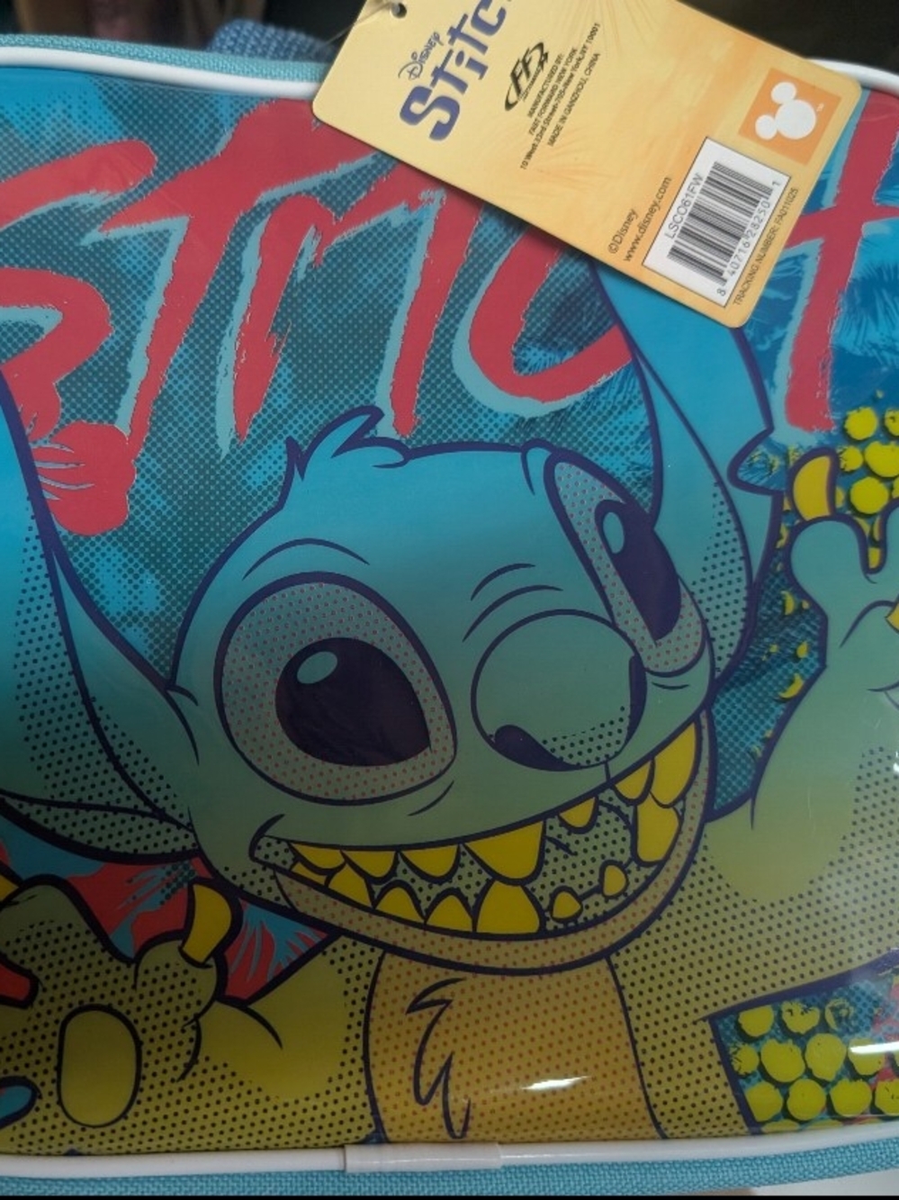 Disney Pop Art Stitch Lunchbox - Teal, Yellow & Pink